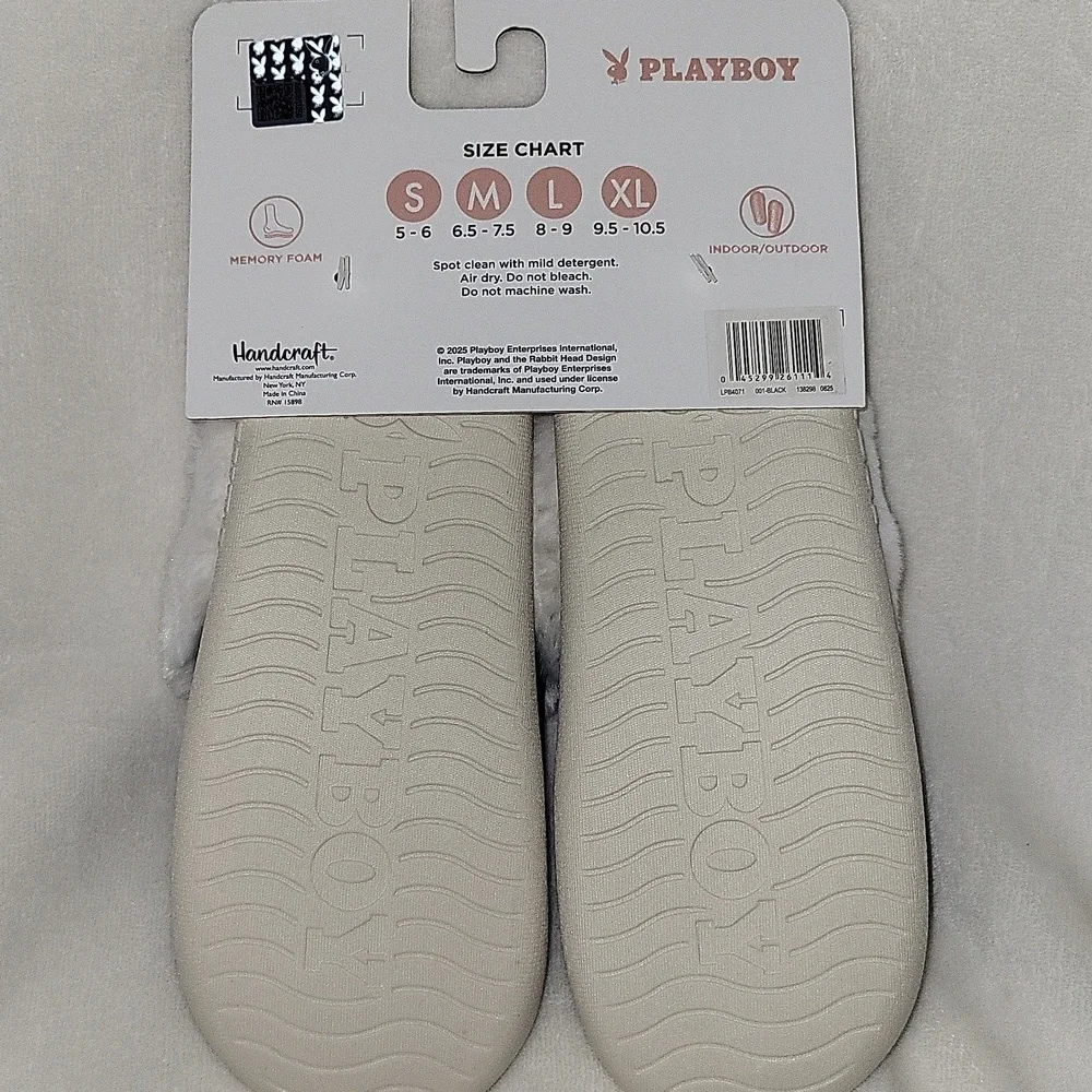 Playboy Black and White Slippers - Picture 6 of 8